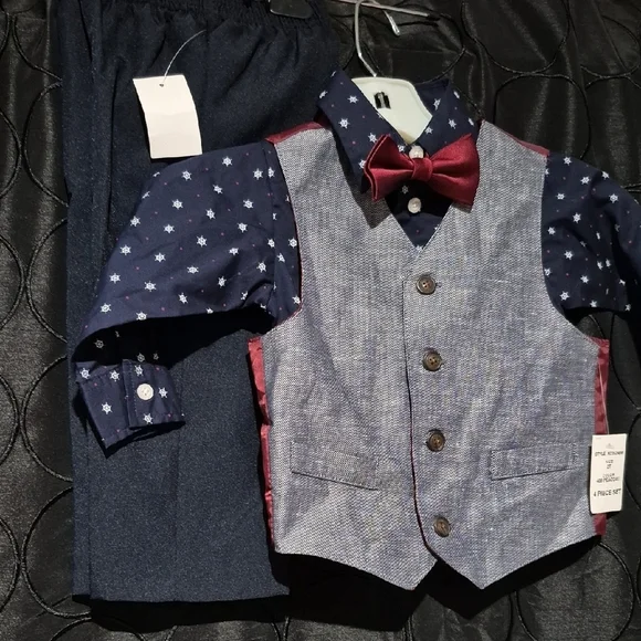 NAUTICA Starry Night Vest and Bow Tie Set NWT - Picture 3 of 6